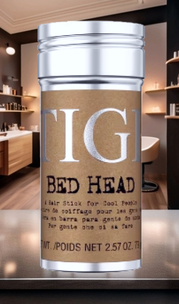 A combination of foil stamping and embossing on a hair product label in a salon setting